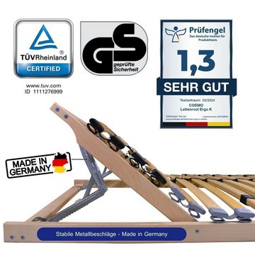 Lattenrost, Coemo, Kopfteil manuell verstellbar, Fußteil nicht verstellbar, 2 Stück, ERGO K 100x200 Set 2-tlg. Für Doppelbetten preisgünstige Selbstmontage