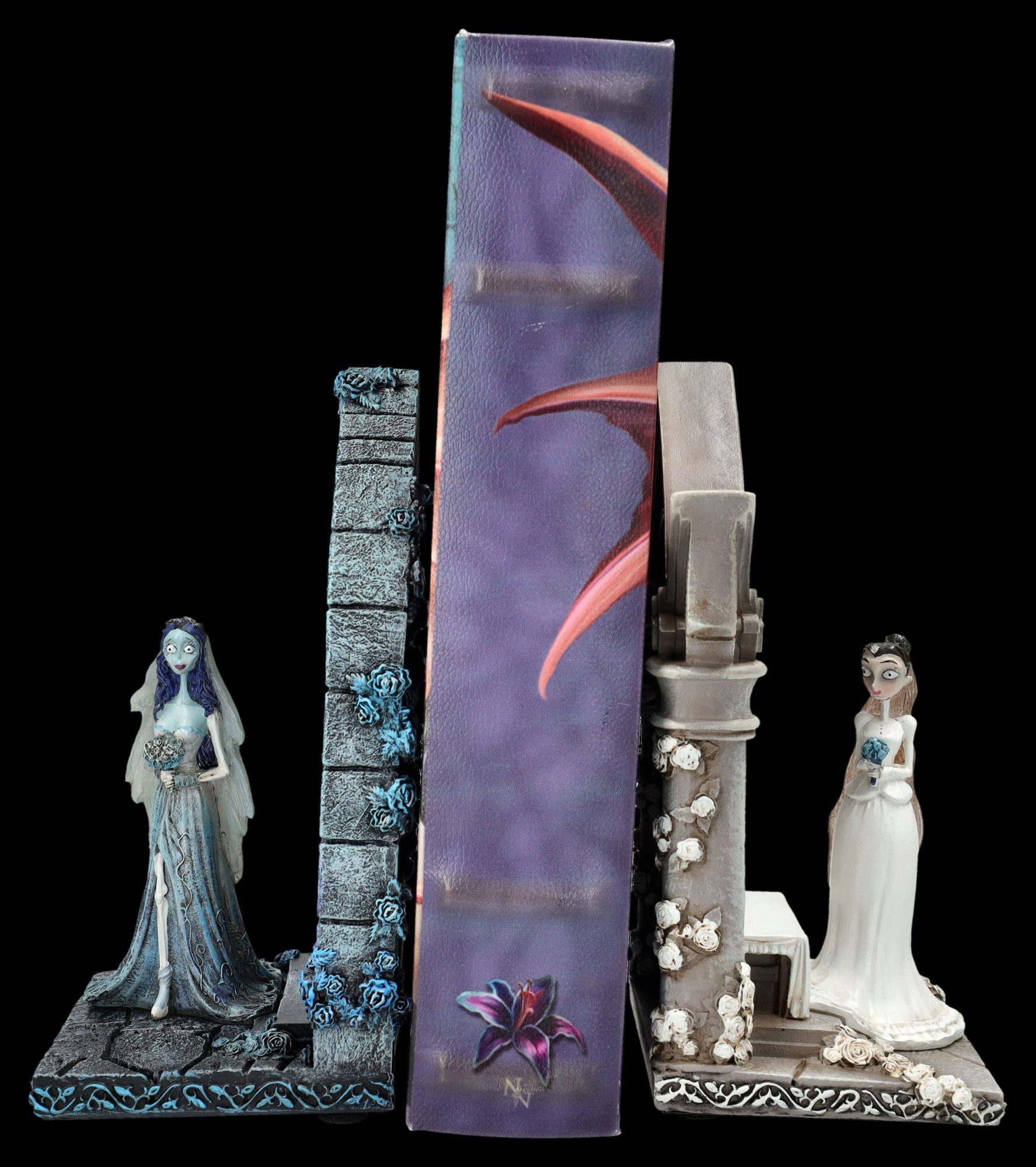 Figuren Shop GmbH Buchstütze Tim Burton Buchstützen – Corpse Bride Figur Set Gothic Emily Victoria (2 St)
