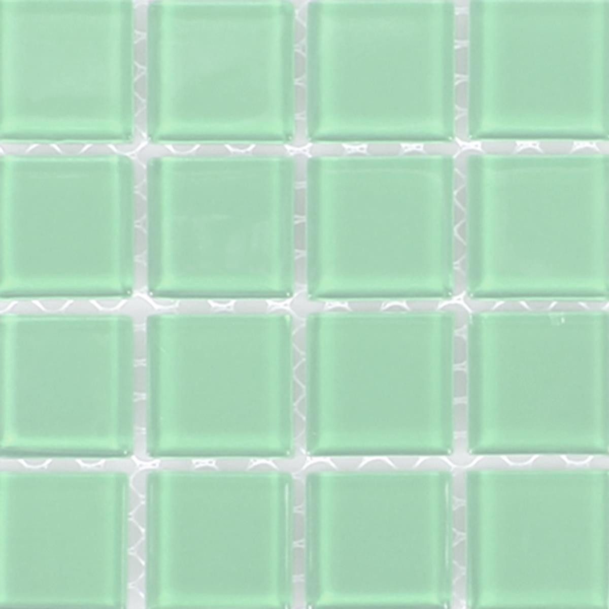 Mosafil Mosaikfliesen Muster von Glasmosaik Fliesen Florida, Glas 10.000x10.000, hellgrün, Verlegefertig auf ein Netz geklebt - Frostsicher - Wasserfest