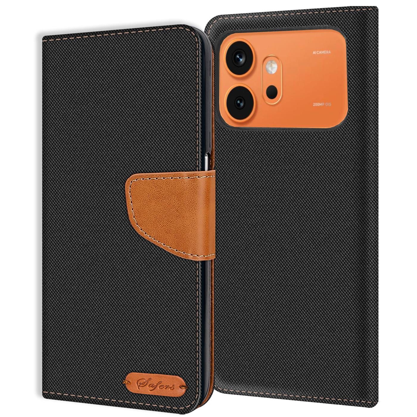CoolGadget Handyhülle Denim Schutzhülle Flip Case für Honor 600 6,57 Zoll, Book Cover Handy Tasche Hülle für Honor 600 Klapphülle