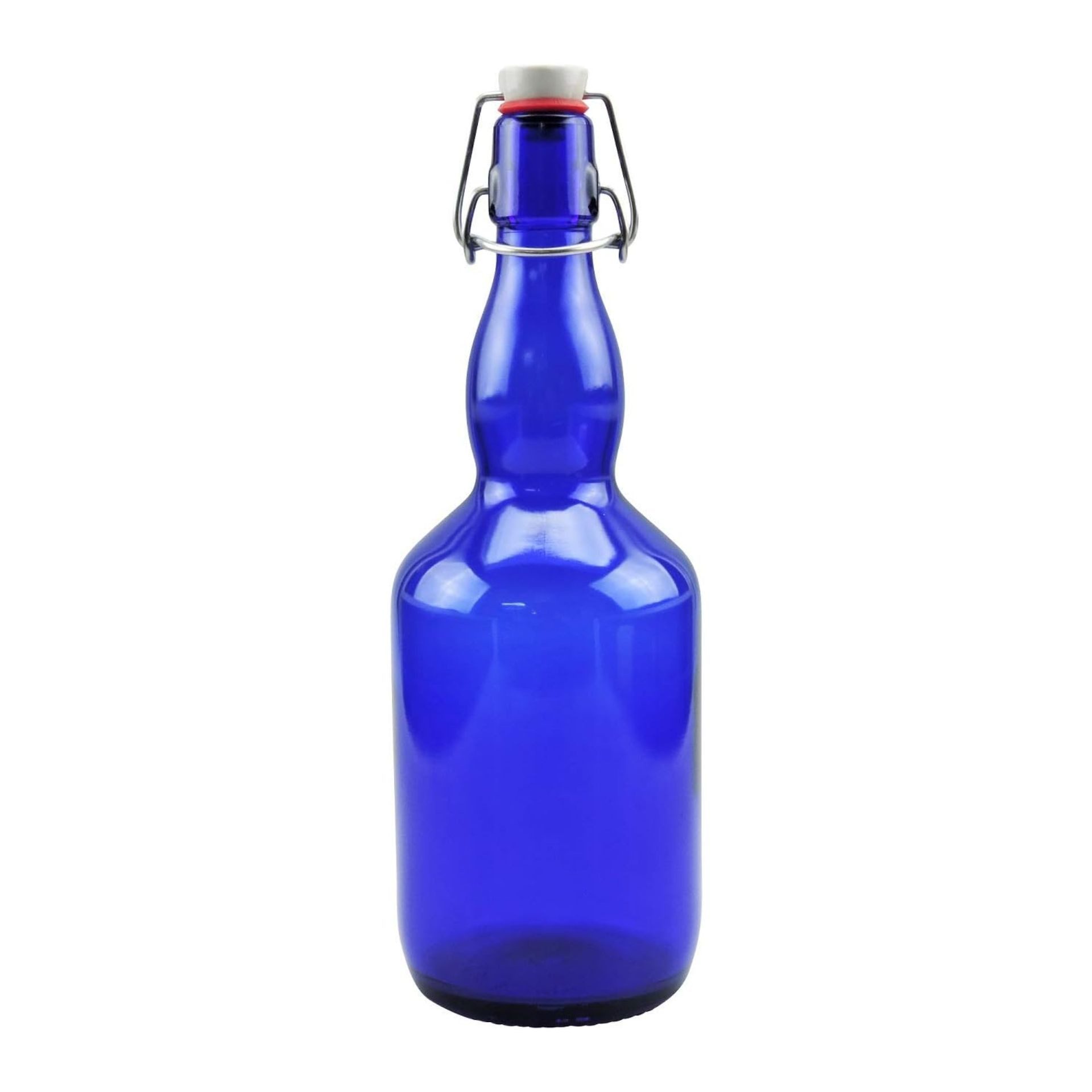 mikken Trinkflasche Bügelflasche 750 ml blau Glasflasche mit Bügelverschluss Wasserflasche, luftdicht, UV-Schutz