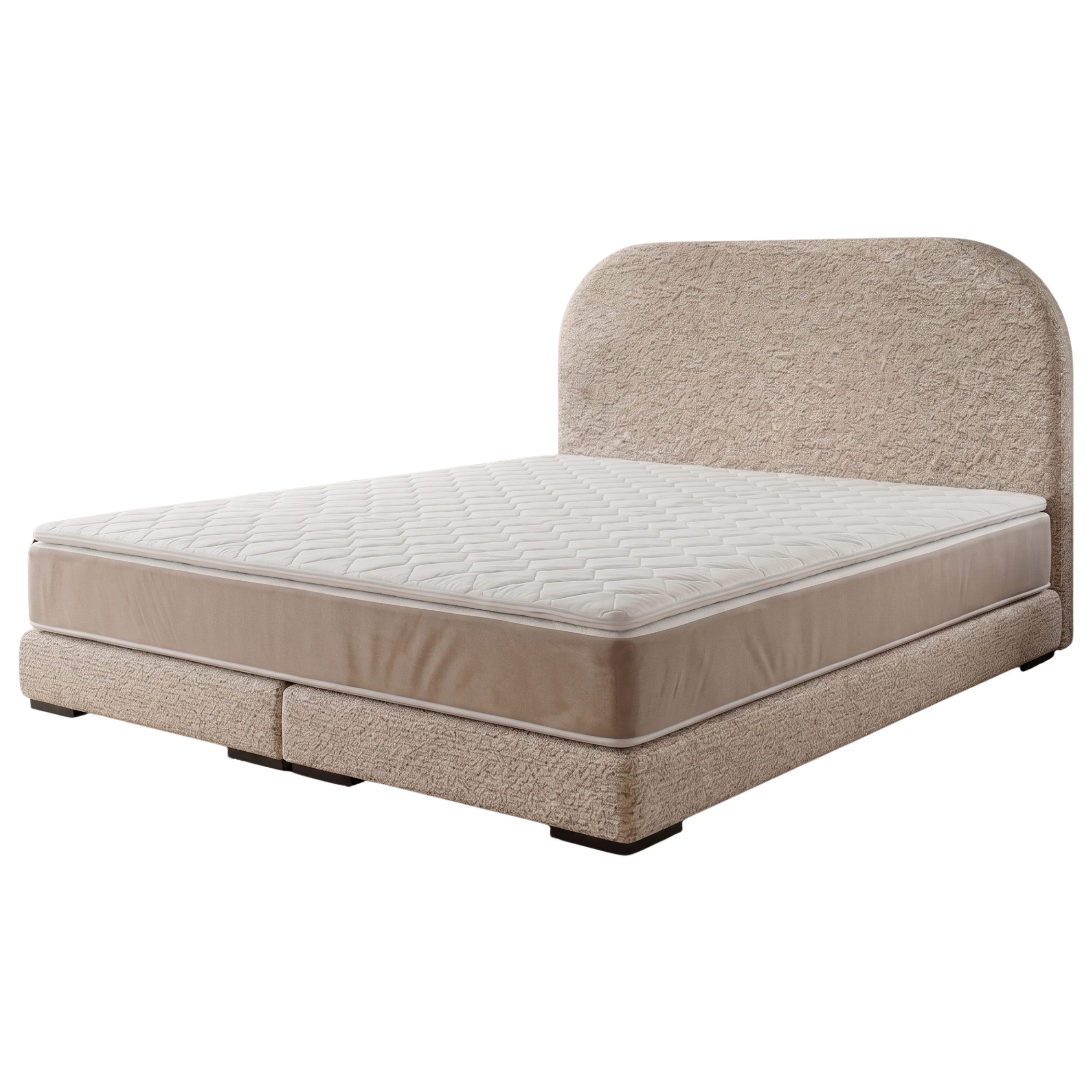 A&J MöbelLand GmbH Bettgestell Polsterbett LEON als Bettgestell mit Kopfteil (Länge: 209 cm, Höhe Kopfteil: 110 cm, 4 Kopfteil-Varianten, 7 Größen zur Auswahl, Modernes Design, TOP ANGEBOT!, Inklusive Bettgestell), Komplettgestell-Set