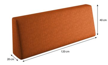 sunnypillow Rückenkissen Palettenkissen mit abnehmbarem Bezug Rückenkissen 120x40x20/10cm, Orange