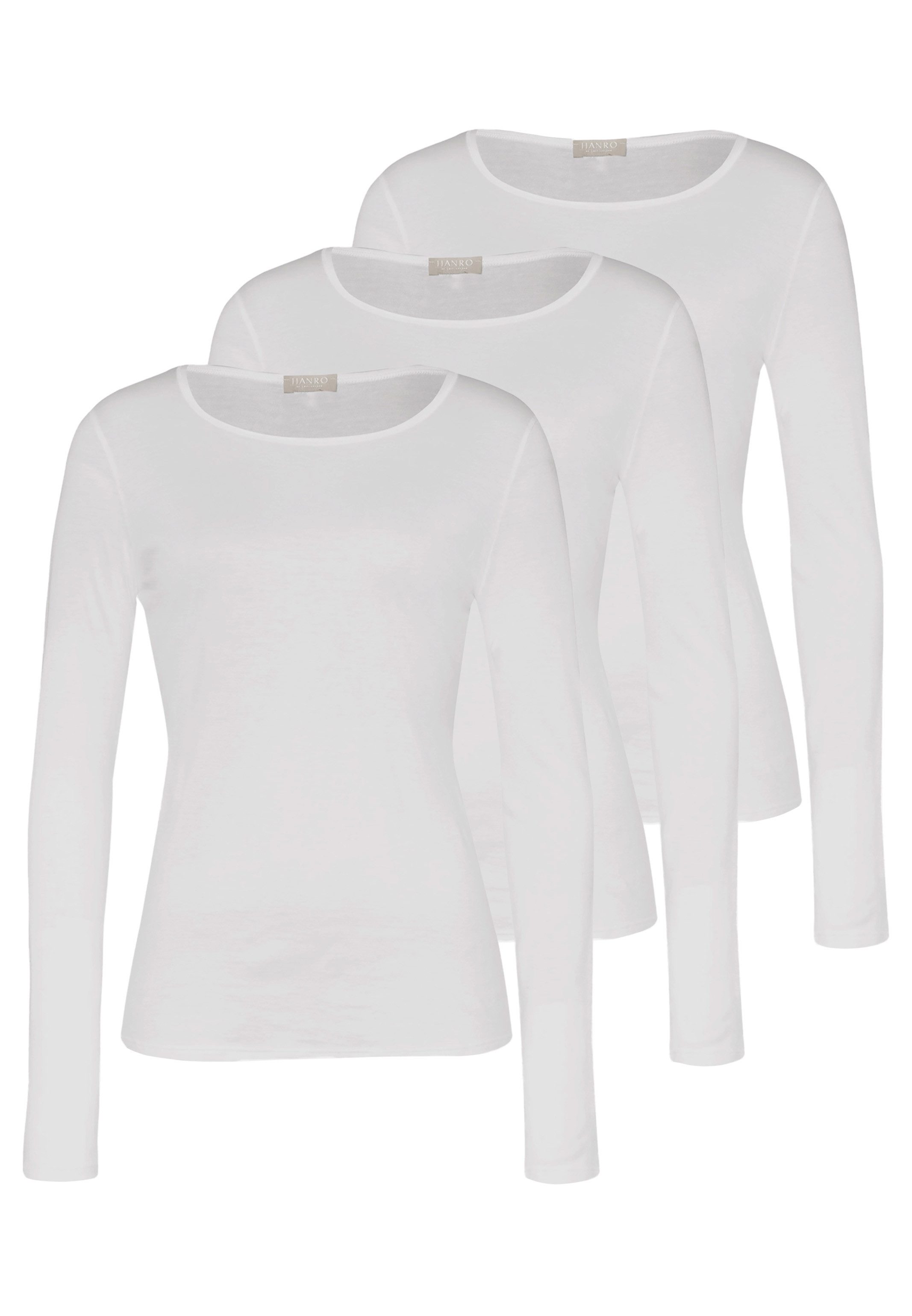 Hanro Unterhemd 3er Pack Ultralight (Spar-Set, 3-St) Unterhemd / Shirt Langarm - Baumwolle - Atmungsaktiv