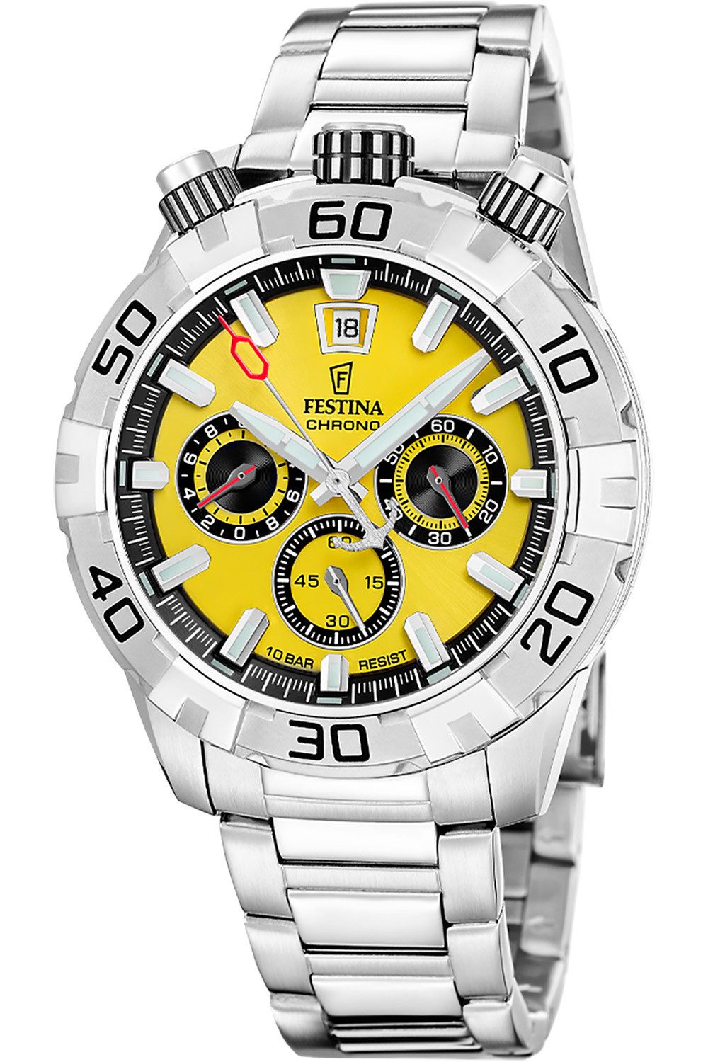 Festina Quarzuhr Bullhead Gelb mit Stahlband