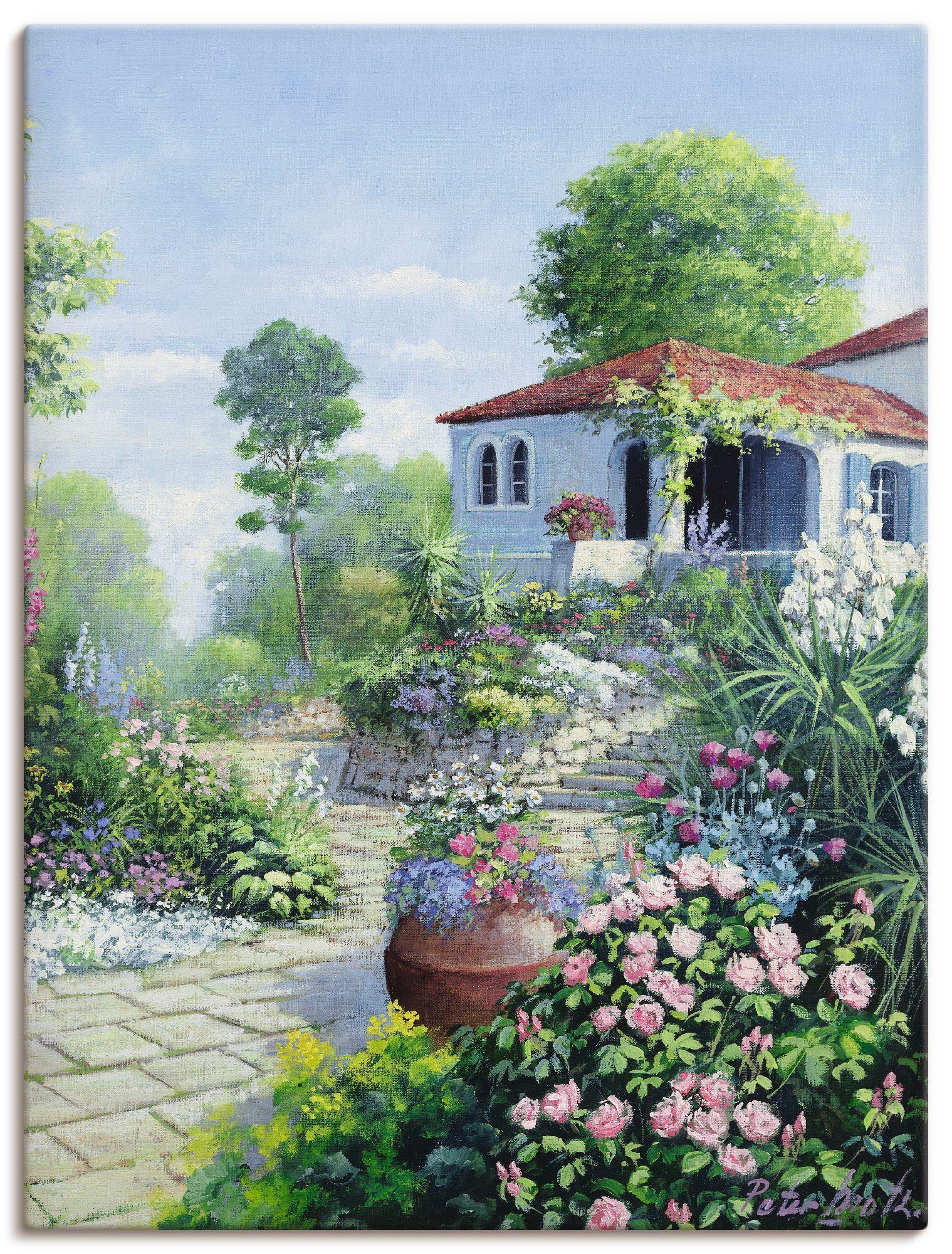 Poster Artland Leinwandbild, Italienischer (1 Größen Garten versch. St), als Wandaufkleber oder Garten I, in Wandbild