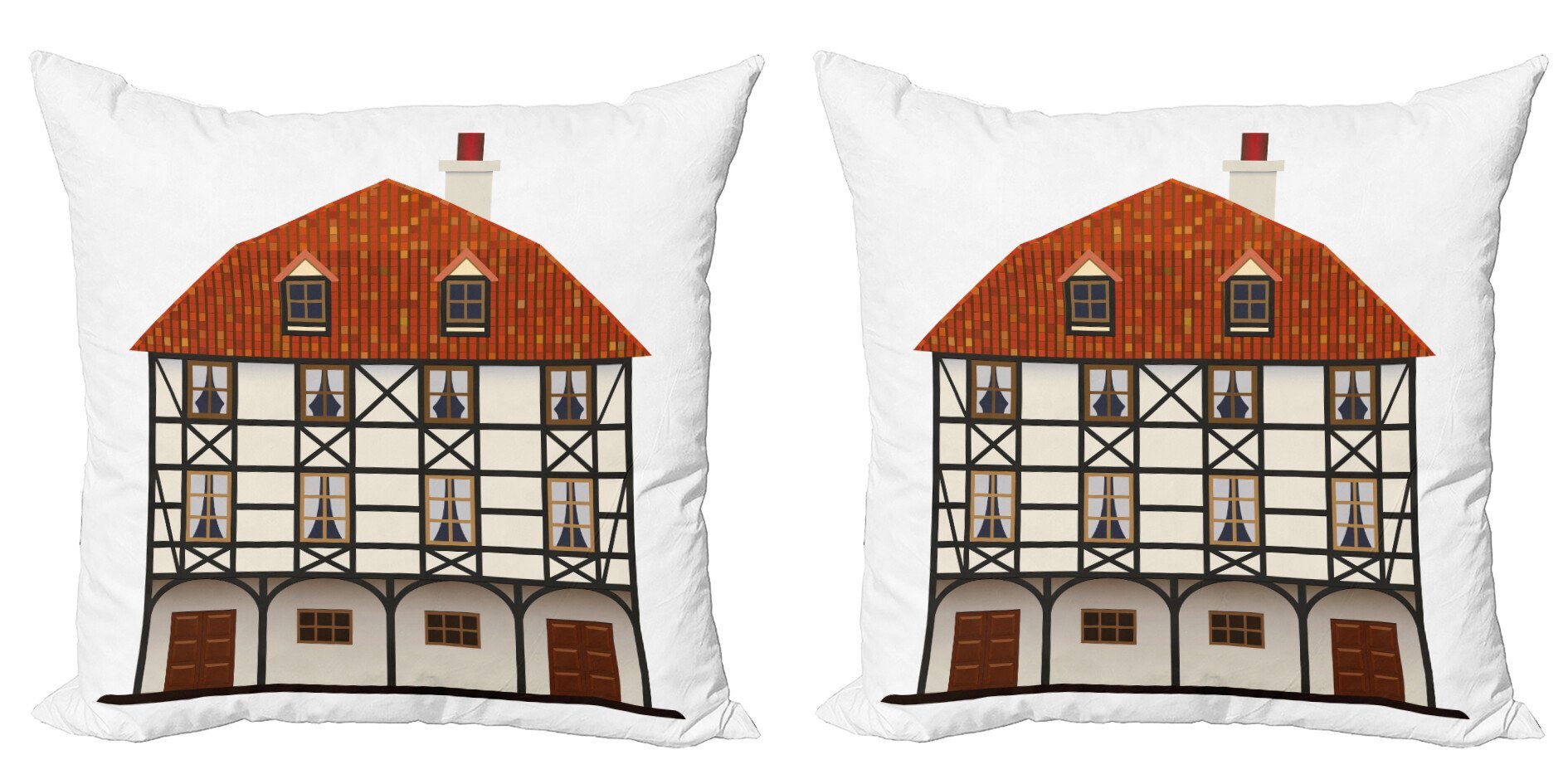 Kissenbezüge Modern Accent Doppelseitiger Digitaldruck, Abakuhaus (2 Stück), Schweiz traditionelle Cottage