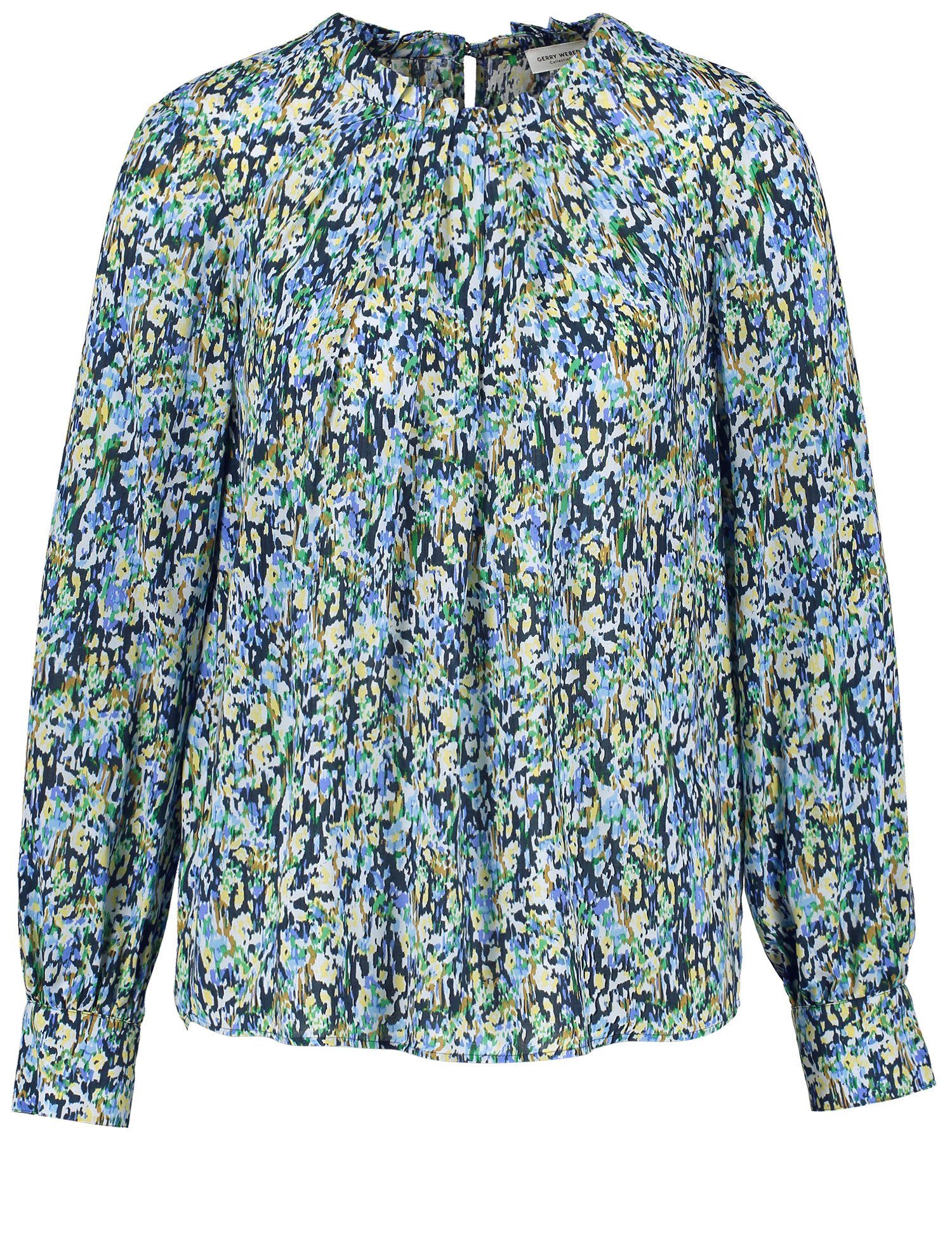 GERRY WEBER Klassische Bluse Florale Langarmbluse mit Stehkragen