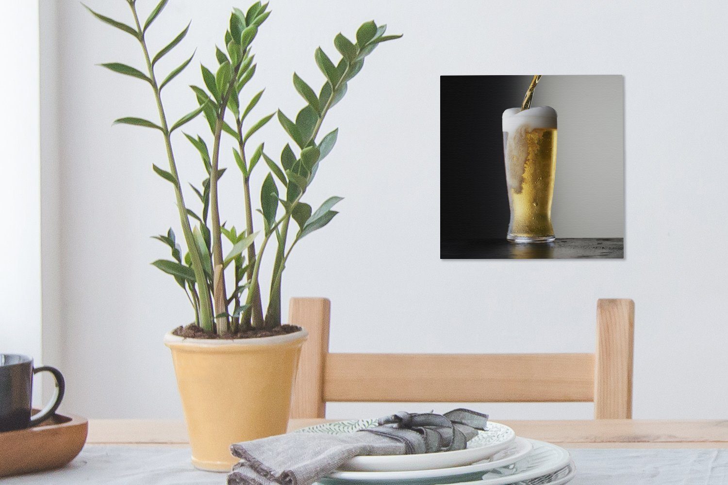 Leinwandbild St), (1 Leinwand Schlafzimmer Bilder auf Bier Hintergrund, Leckeres OneMillionCanvasses® für schwarzem Wohnzimmer