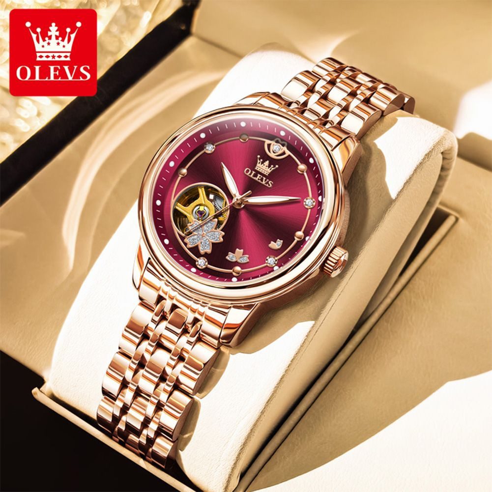 OLEVS Automatikuhr OLEVS Damen Uhr Automatik Metallarmband – Roségold