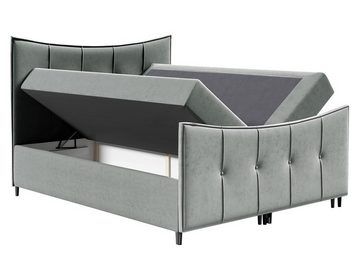 MIRJAN24 Boxspringbett Bergamo Lux (Komplett-Set, mit Hauptmatratze, Topper), 120, 140, 160, 180, 200 / 200 cm, Doppelbett mit zwei Bettkästen