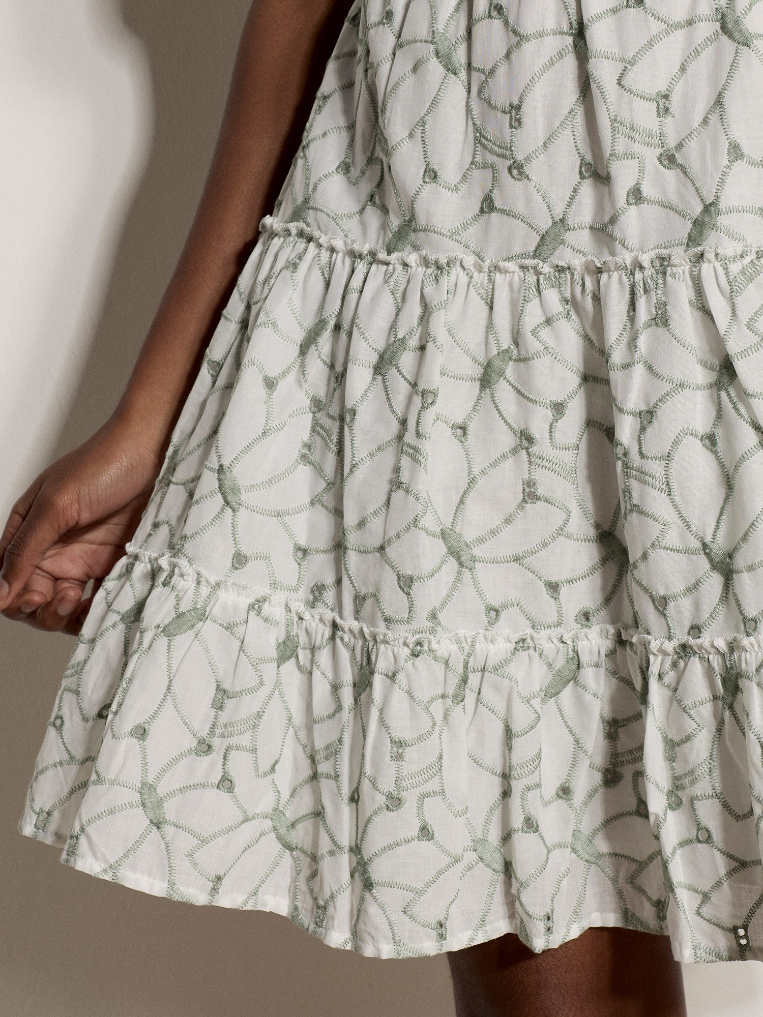 Apricot Minikleid Stickerei