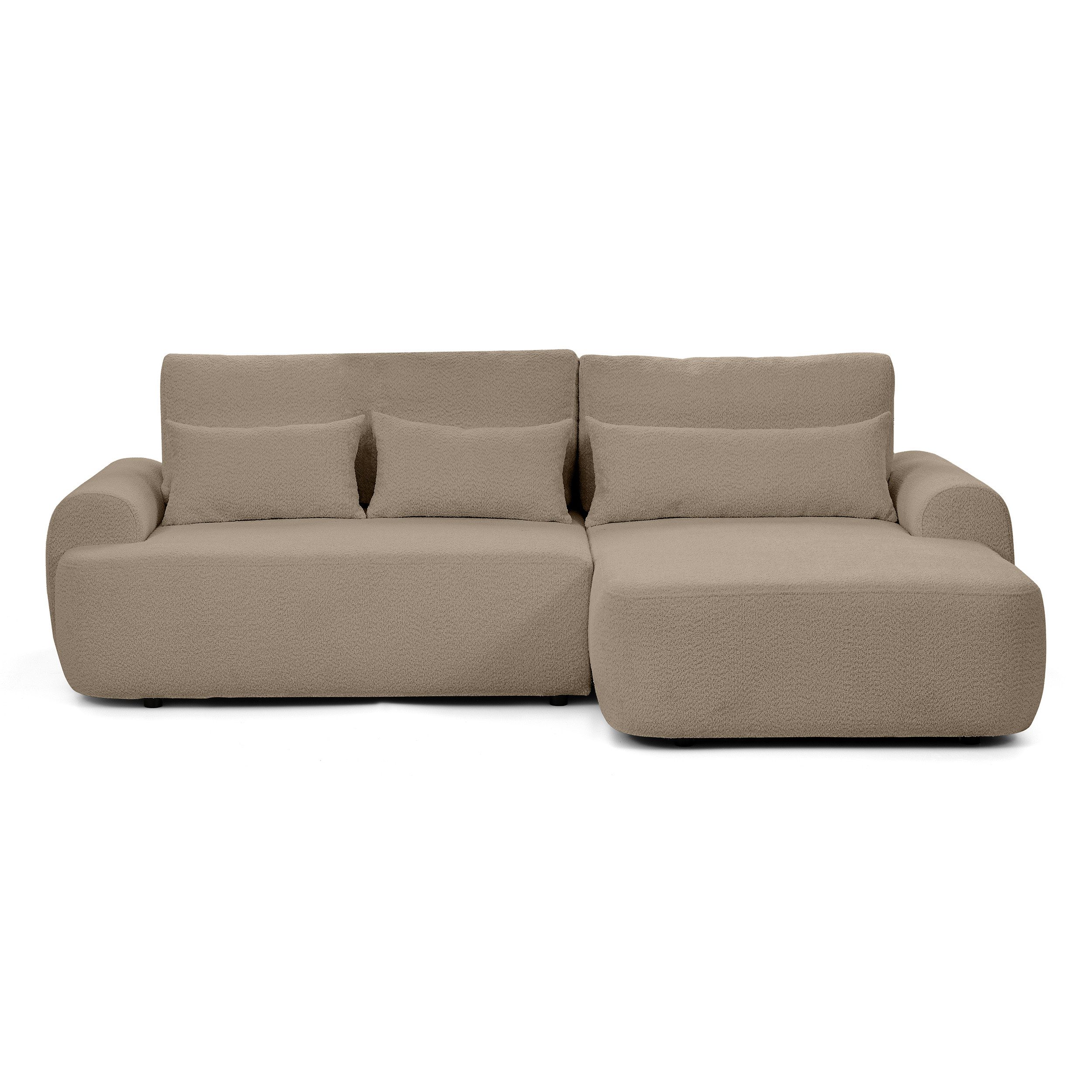 Beautysofa Ecksofa Oliver mit Schlaffunktion, mit Wellenfedern, im modernen Stil, mit Bettkasten