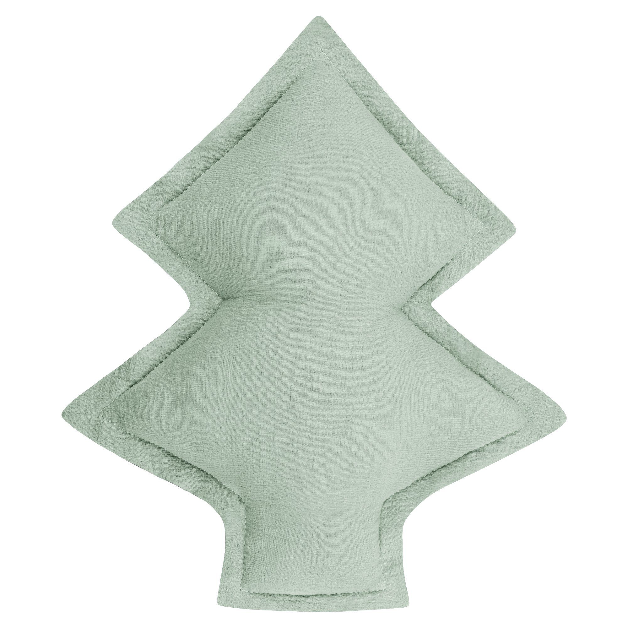 von Herzen Babykissen Musselinkissen Tannenbaum aus 100% Baumwolle Kuschelkissen, Handgenäht Mint