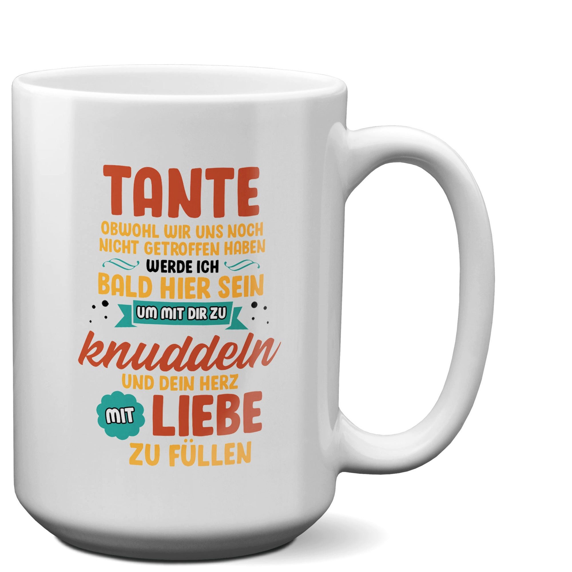 22Feels Tasse Du Wirst Tante Schwangerschaft Geschenk Baby Werdende Muhme Frauen, Keramik, XL, Made In Germany, Spülmaschinenfest