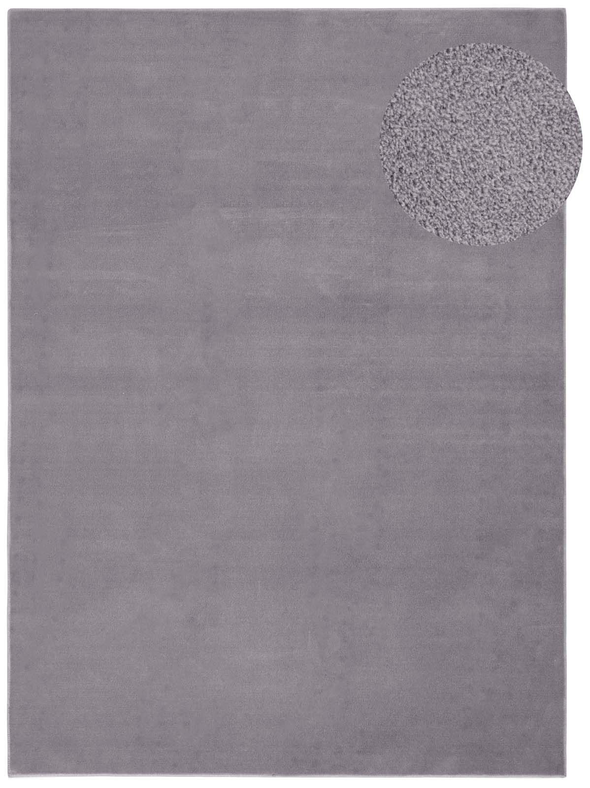TaCa Home Teppich Kurzflor-Teppich Uni, rechteckig, Höhe: 9 mm, Wohnzimmer Schlafzimmer Esszimmer, grau - 160 x 220 cm