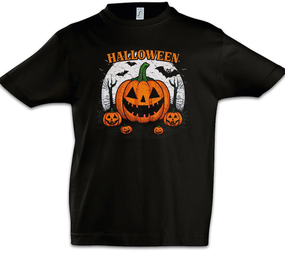 Urban Backwoods Print-Shirt Halloween Pumpkins & Bats Kinder T-Shirt Kürbis Horror Costume (1-tlg) Verkleidung Glownig Movie Trick