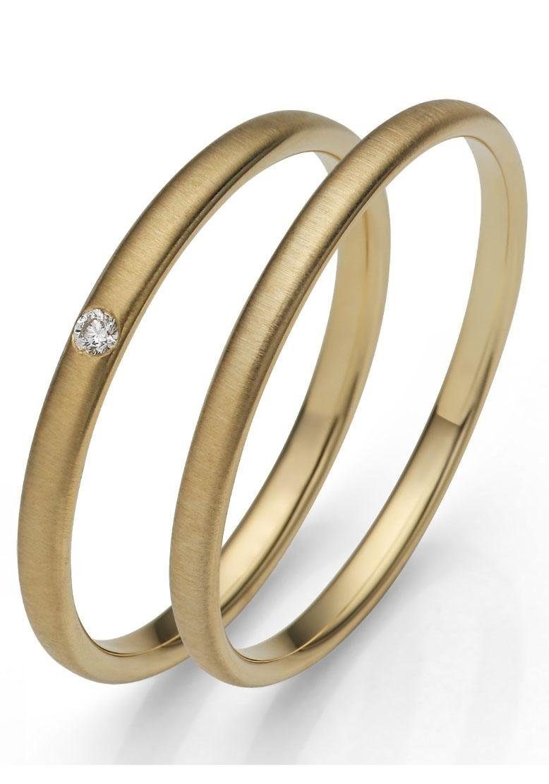 Geschenk Firetti 375 in Brillant/Diamant "LIEBE", Trauring Ehering Hochzeit Gold Schmuck o. Germany ohne gelbgoldfarben Made - mit