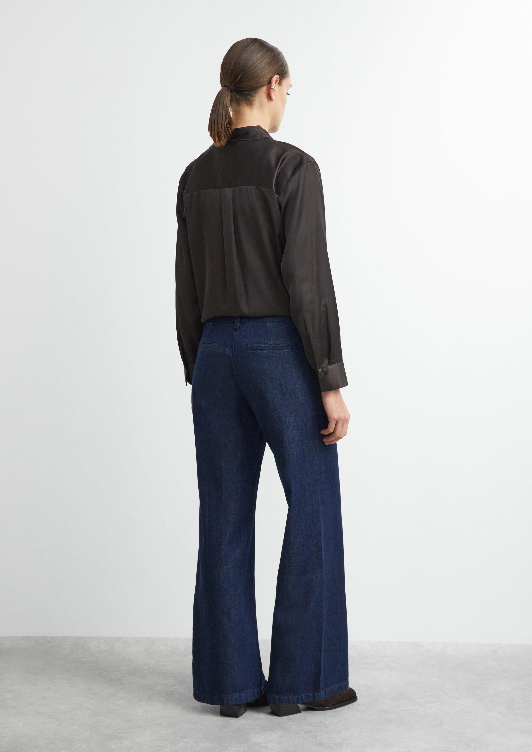 comma Weite Jeans Jeans-Hose Dark Denim Jeans mit Wide Leg