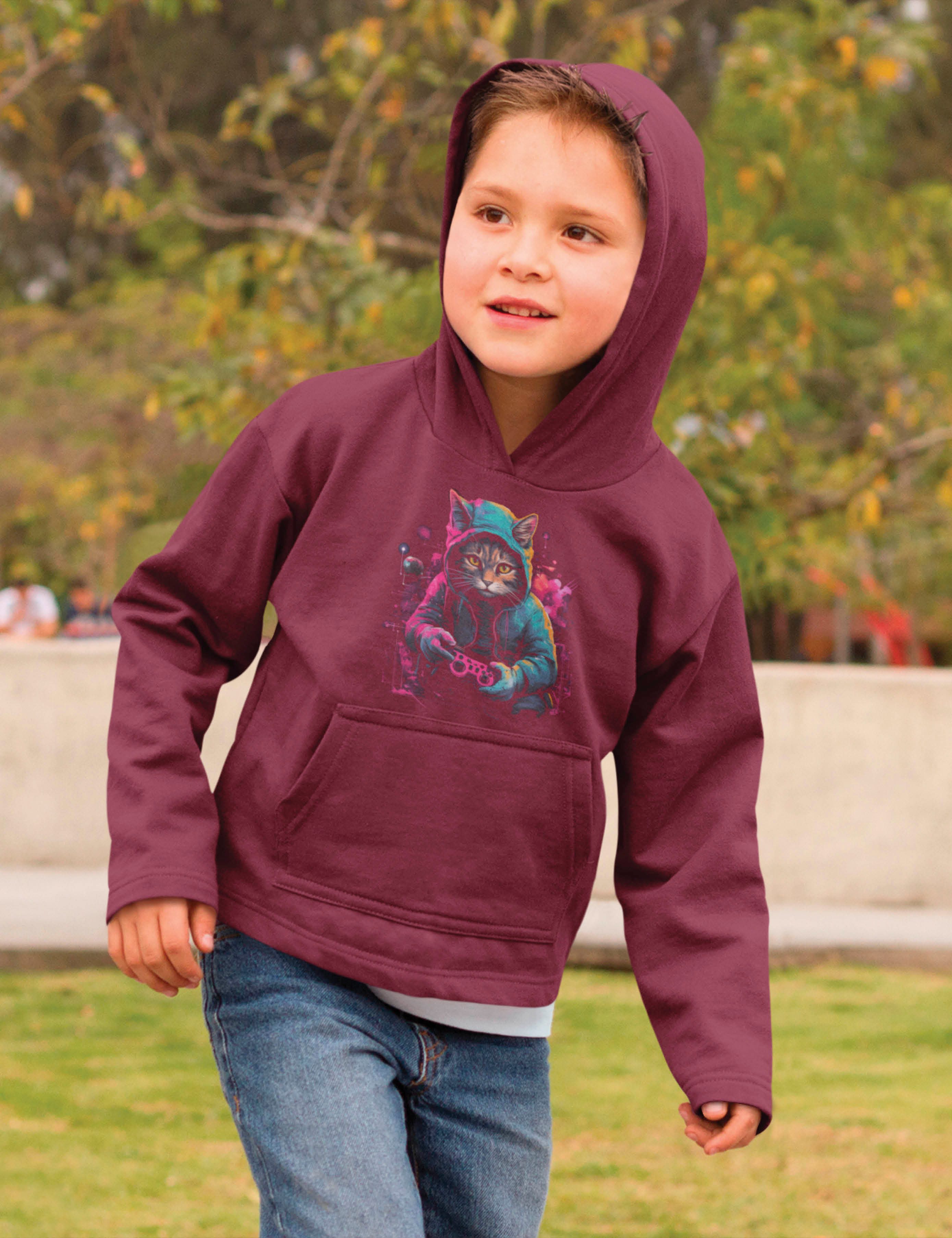 Youth Designz Kapuzenpullover "Gaming Katze" Kinder Hoodie Pullover mit modischem Print