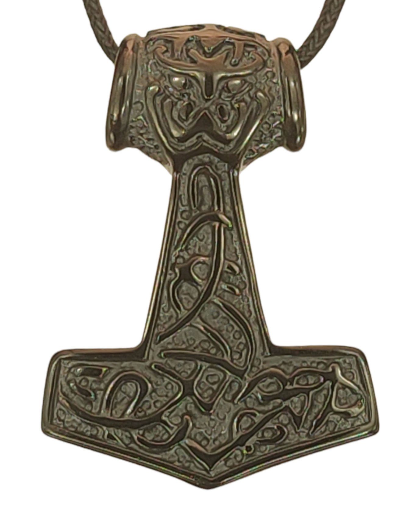 Kiss of Leather Kettenanhänger Thorshammer schwarz Thor Hammer Thors Odin Anhänger Edelstahl Nr.199