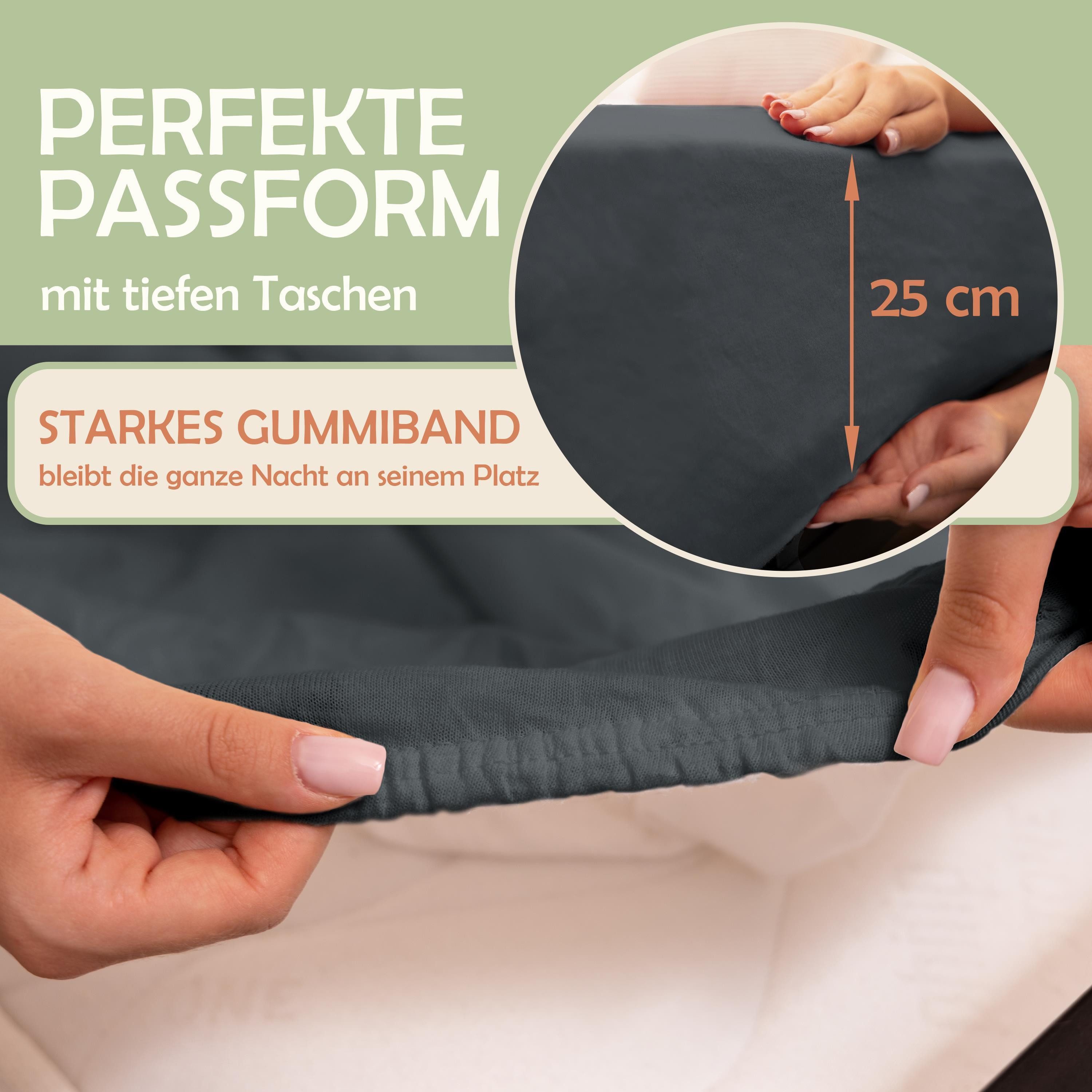 NatureMark Spannbettlaken Gebürstete Mikrofaser, Polyester, Gummizug: rundu günstig online kaufen