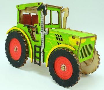 DeColibri Lernspielzeug Bastelset Basteln Kinder Erwachsene Holz Traktor (Bastelset zum Bemalen und Gestalten), Made in Germany