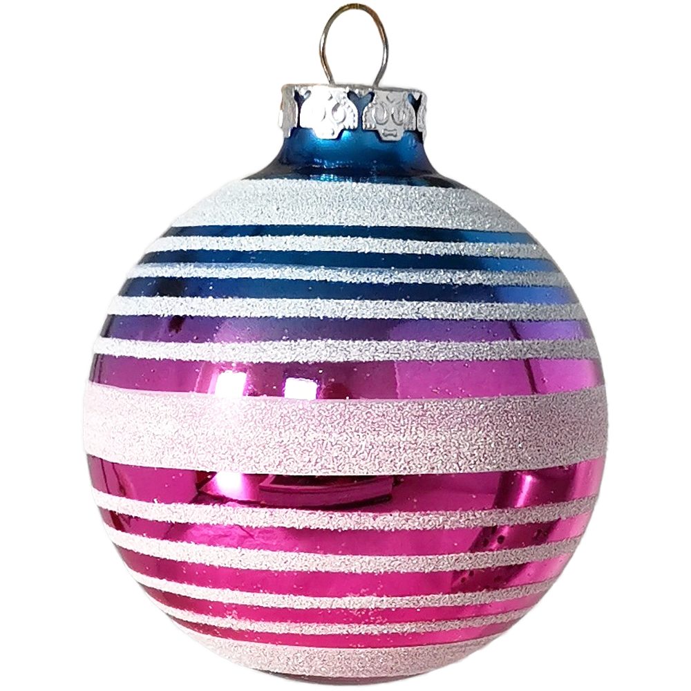 Schatzhauser Weihnachtsbaumkugel Christbaumkugel Ringe blau/pink Ø8cm (1 St günstig online kaufen