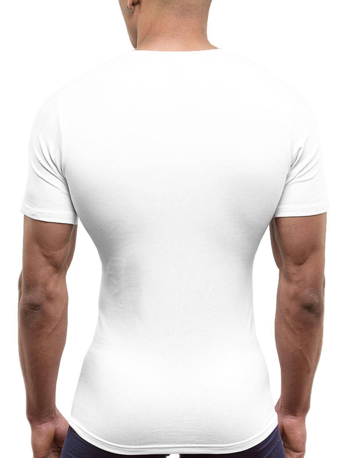 Herren Shirts DOREANSE Kurzarmshirt Deep V-Neck T-Shirt Weiß, DA2820