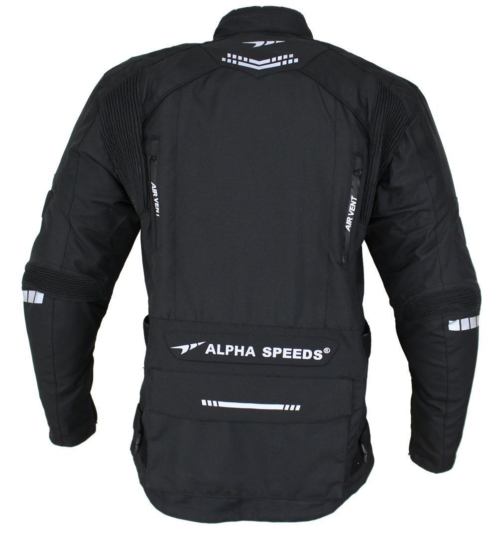 Alpha Speeds Motorradjacke Herren Motorrad Textil Jacke Biker wasserdicht Jacke mit Protektoren Sport, Innenjacke ist trennbar: All Season, Schwarz – Bild 5 von 5