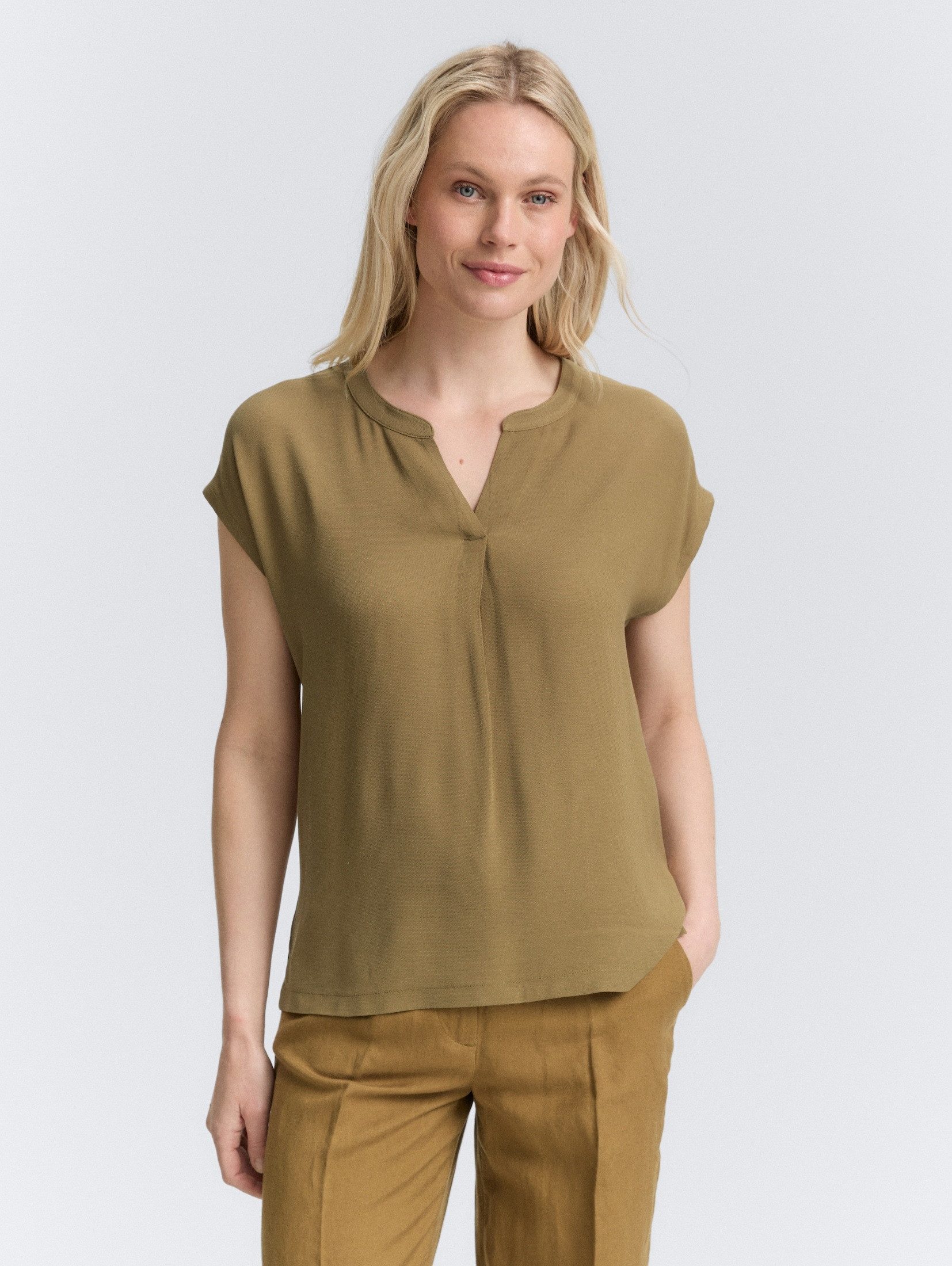 TOM TAILOR T-Shirt Blusenshirt im Material-Mix günstig online kaufen
