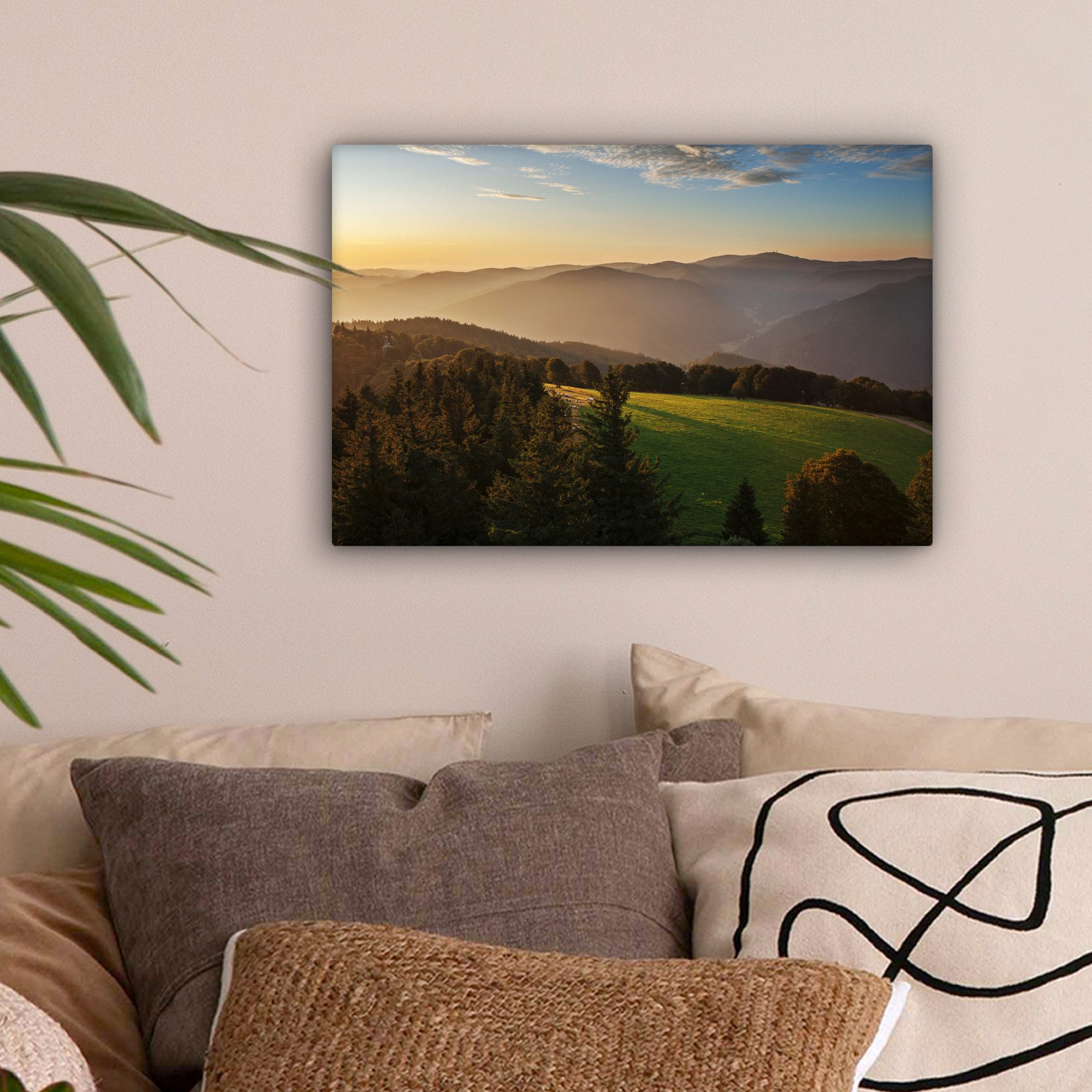 OneMillionCanvasses® Leinwandbild Blick über den dicht bewaldeten Schwarzwa günstig online kaufen