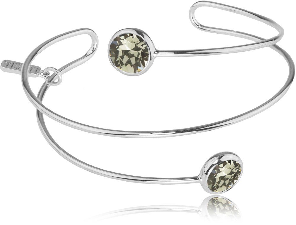 LUISIA® Armreif "Spiral Armreif Fjella mit zwei Kristallen von Swarovski®" (inkl. Schmuckbox)