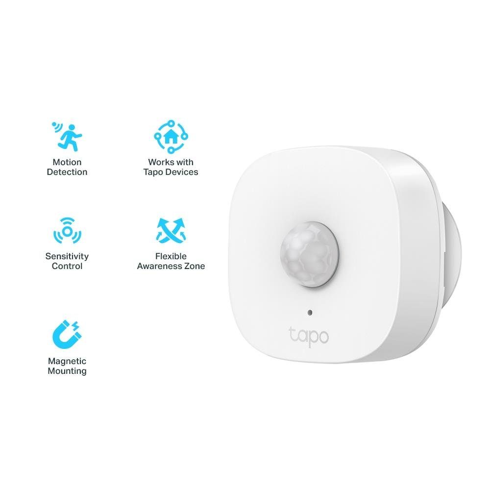 tp-link Bewegungsmelder Tapo T100, Smarter Bewegungssensor mit Zeitplan 120Grad Blickwinkel Batterie