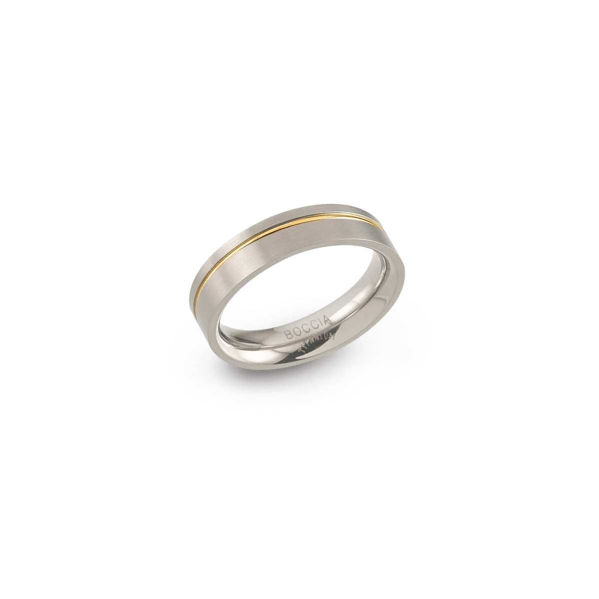 Boccia Fingerring Boccia Ring 0149-03 Titan, teilvergoldet Größe 61