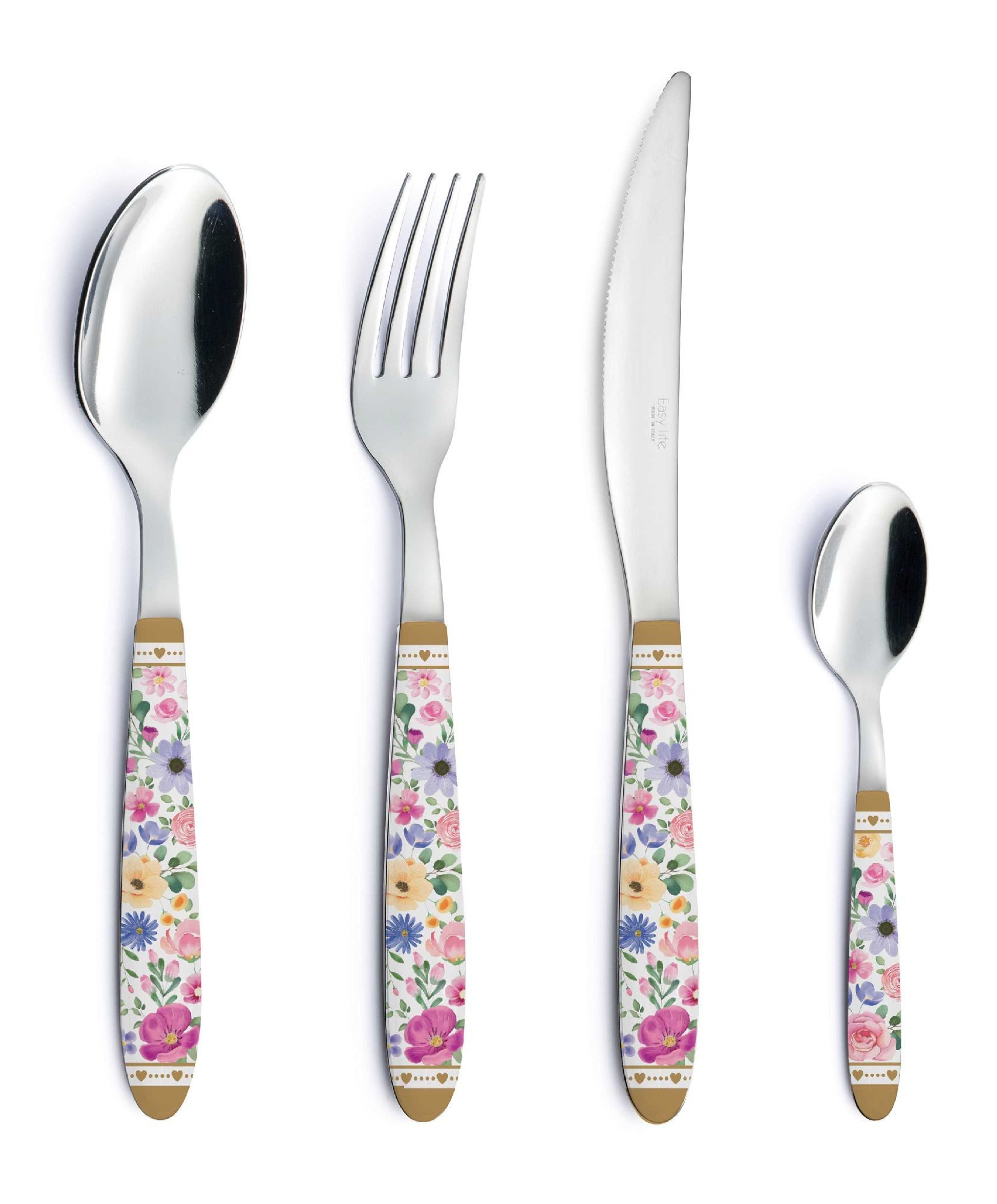 EasyLife Kaffeelöffel Mon Amour, Spülmaschinengeeignet, Mehrfarbig, Herzen & Blumen, H: cm