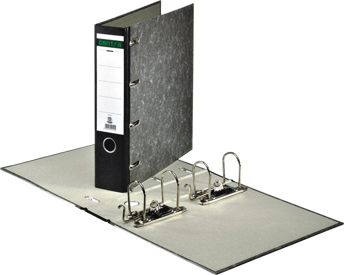 Centra Aktenordner Doppelordner A4 für 2xA5 quer 75mm schwarz (20 Stück)