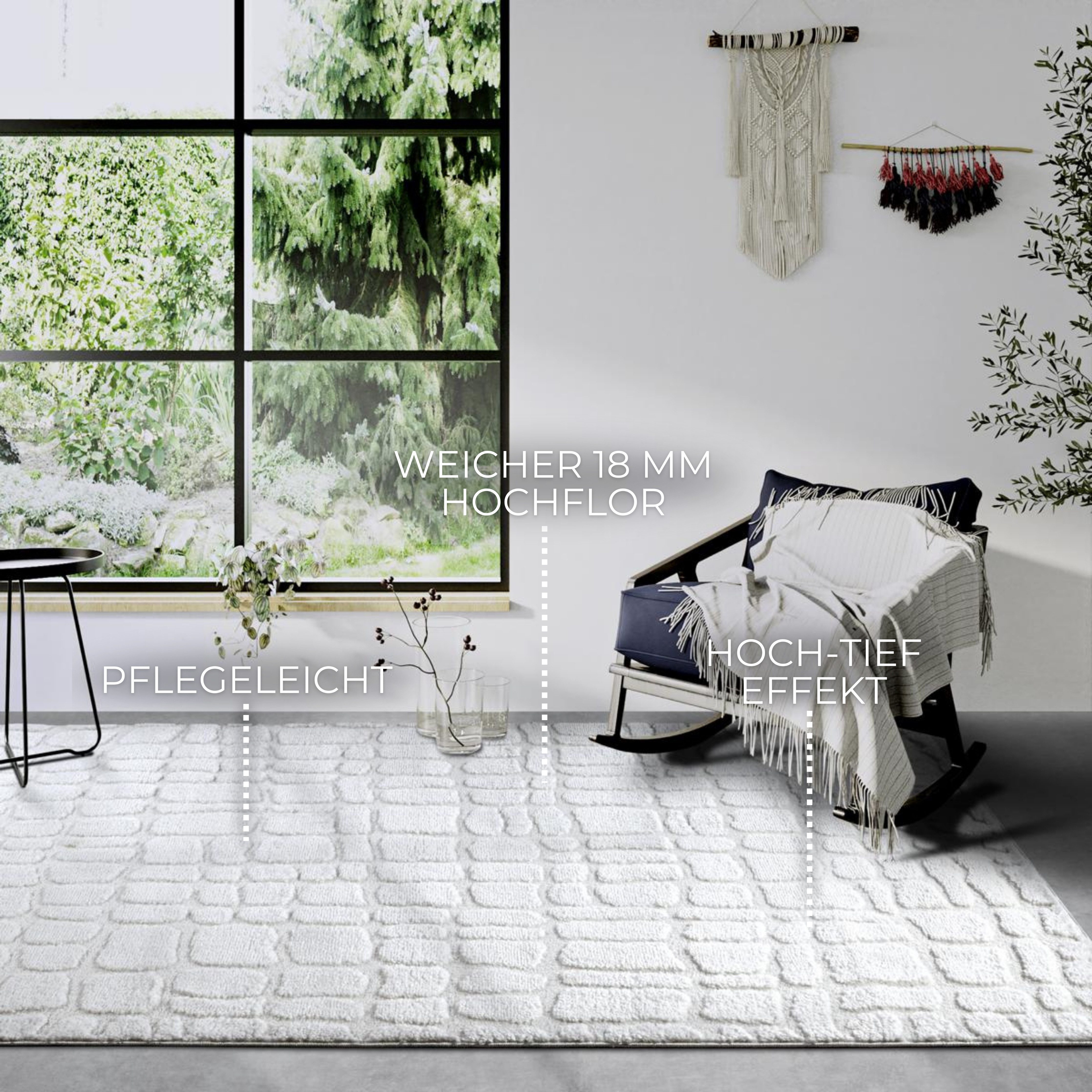 ELLE DECORATION Designteppich Artistique, rechteckig, Höhe: 18 mm, Hochflor, Shaggy, Läufer, weich, Langflor, modern, Hoch Tief Effekt