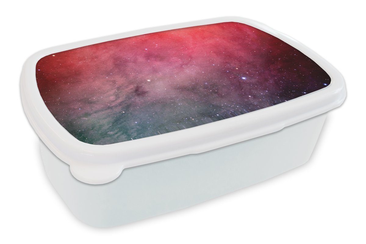 Jungs Lunchbox Mädchen - Brotdose, für Aquarell Erwachsene, und Sterne MuchoWow weiß (2-tlg), - und Kinder für Kunststoff, Brotbox Rot,
