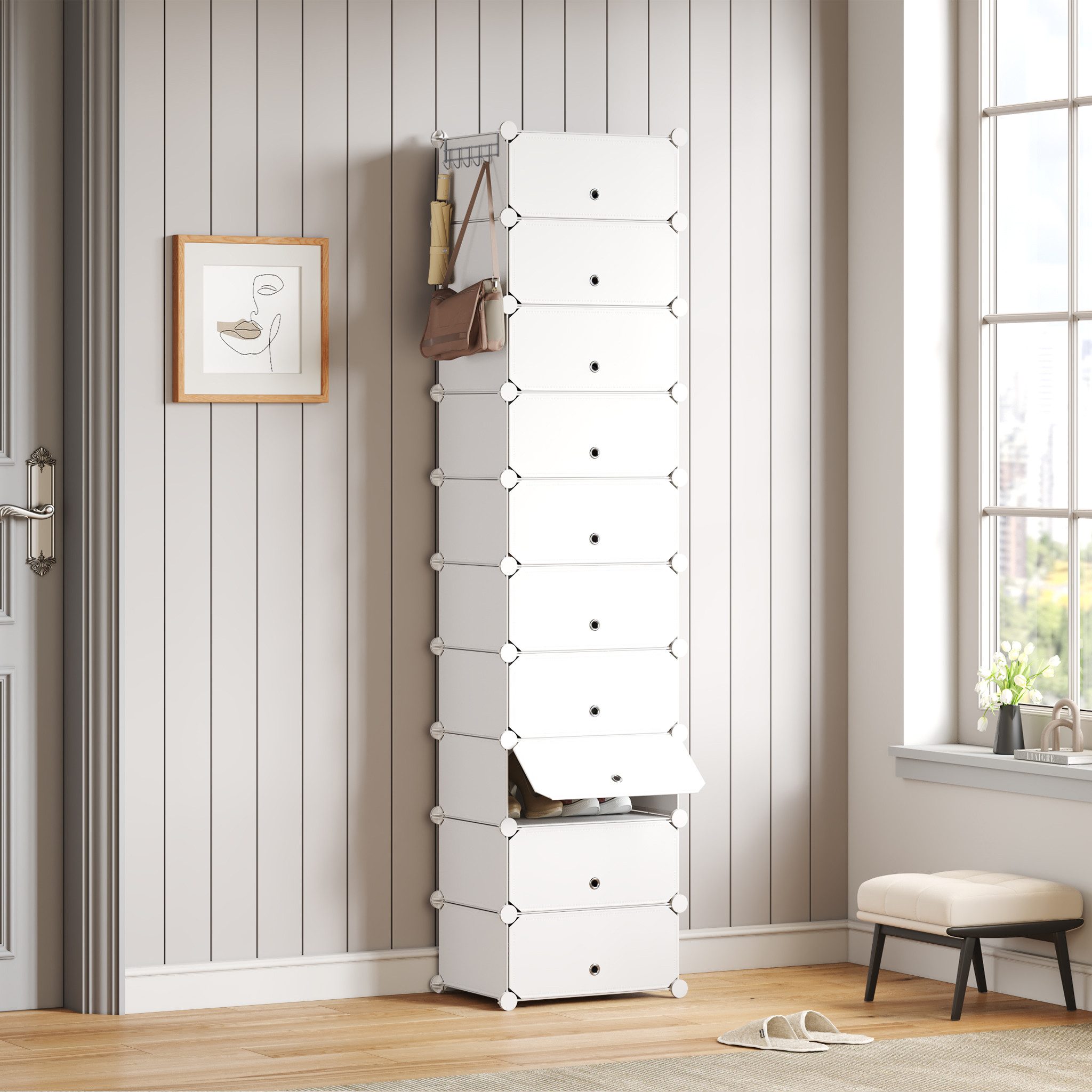 Mondeer Schuhregal Schuhschrank, mit Tür, Staub- und Wasserabweisend, für 2 günstig online kaufen