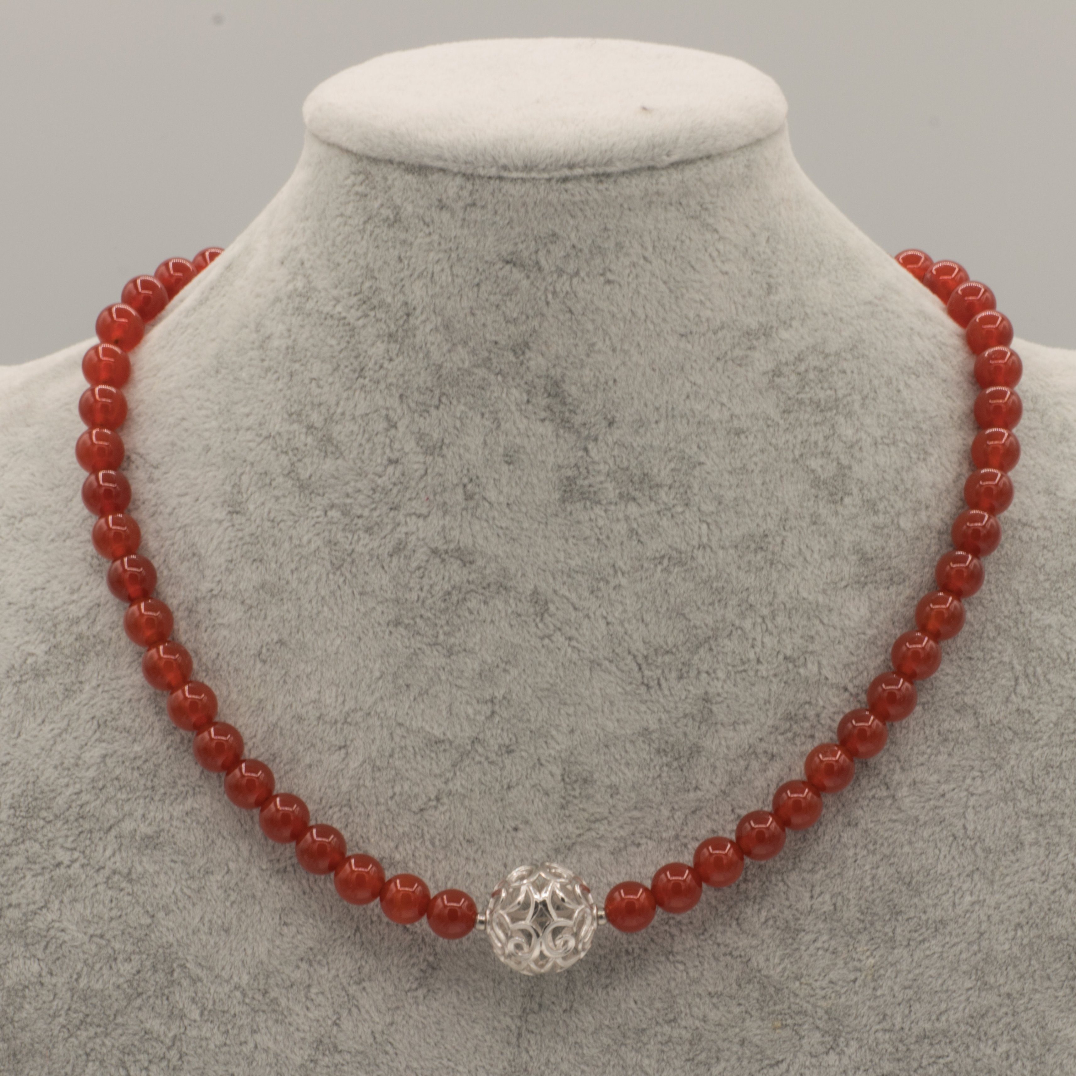 Bella Carina Perlenkette Karneol Edelstein Kette günstig online kaufen