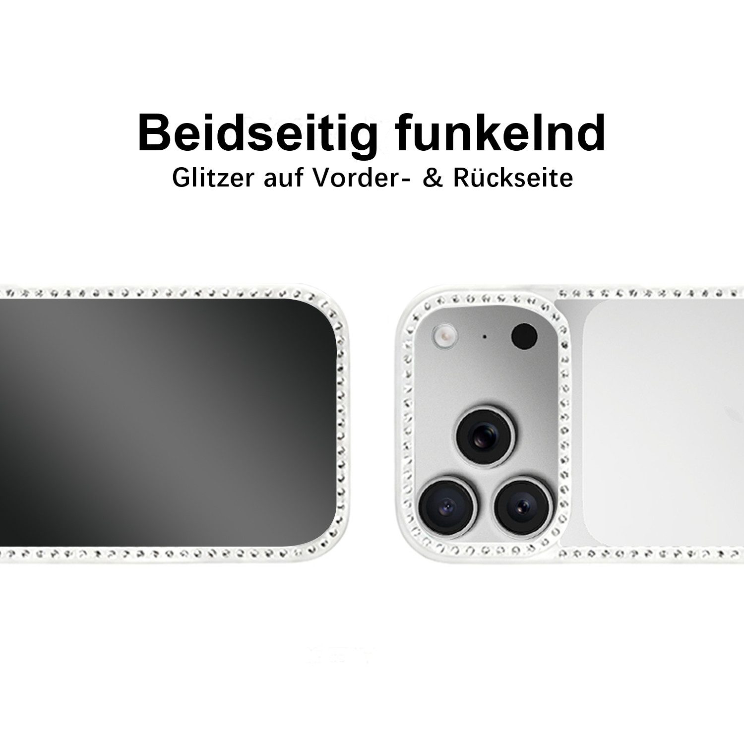 i@home Smartphone-Hülle Glitzer Handyhülle für iPhone 12-17 Pro Max