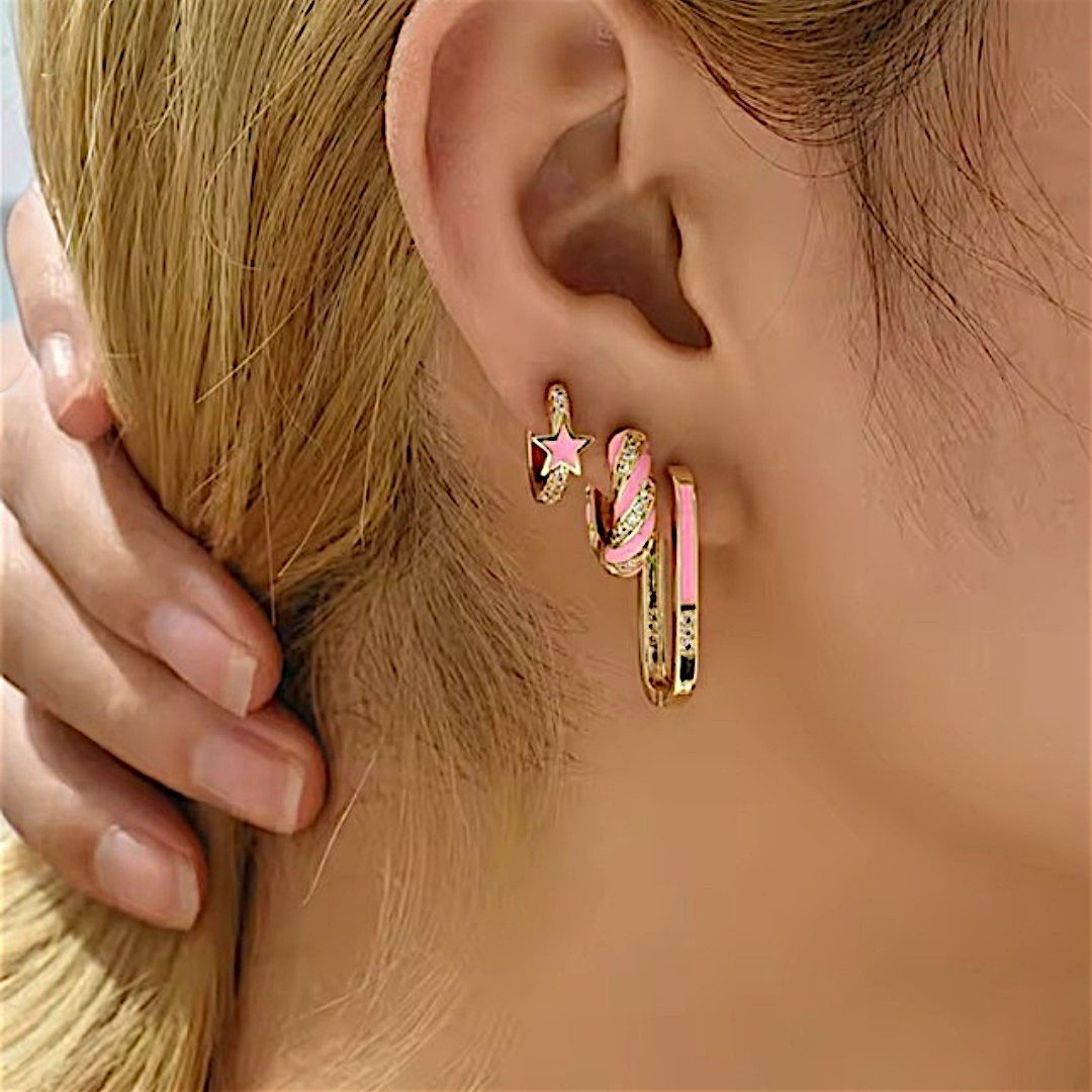 Medusa Accessoires Creolen-Set Pinky Ohrringe Set – Bild 2 von 2