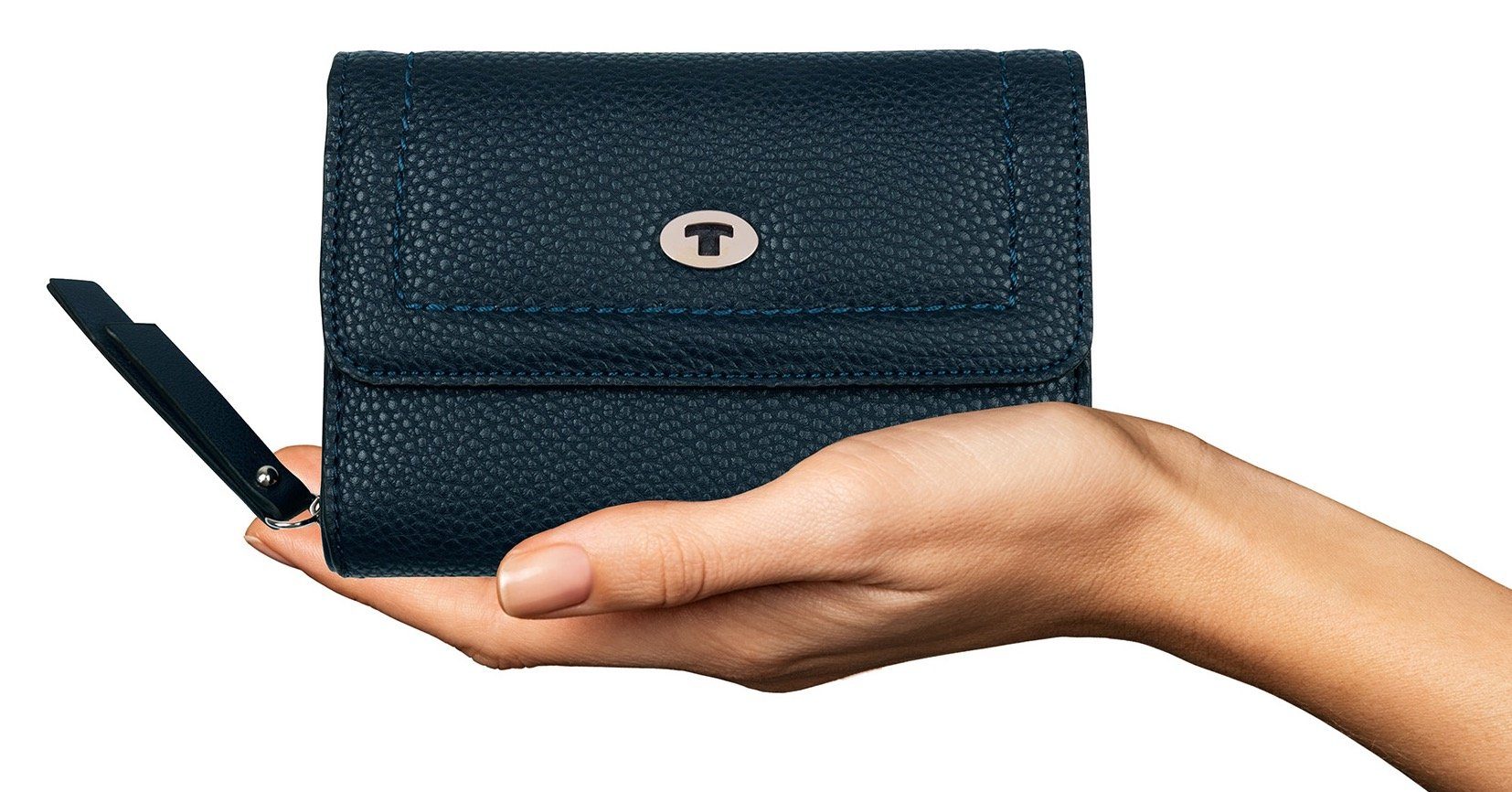 TOM TAILOR Geldbörse LILLY dark-blue mit wallet, flap praktischer Einteilung Medium