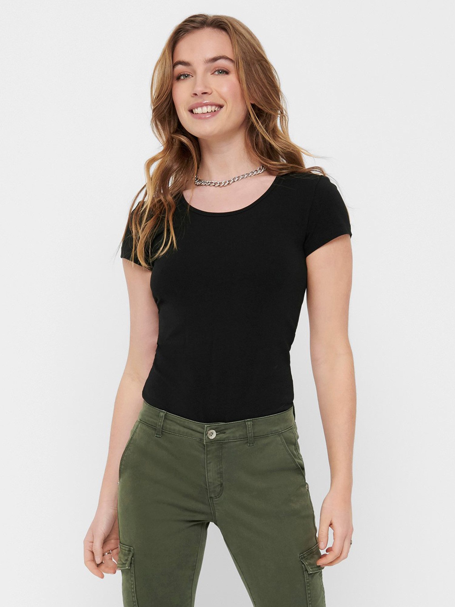 ONLY T-Shirt ONLLIVE LOVE NEW (3-tlg., 3er Pack) Figur betont, elastische Baumwollqualität
