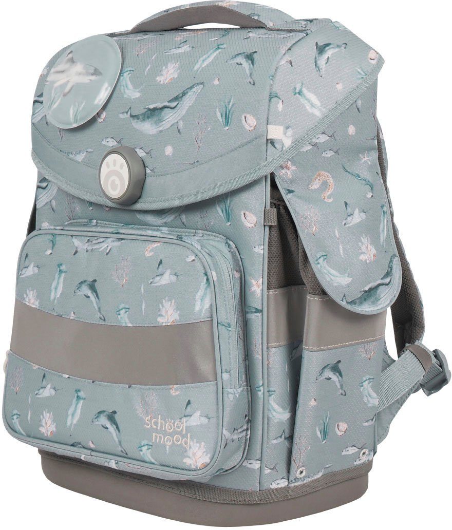 SCHOOL-MOOD® Schulranzen Timeless, Nordic Collection, Aqua (Set, 7-tlg), aus recyceltem Material