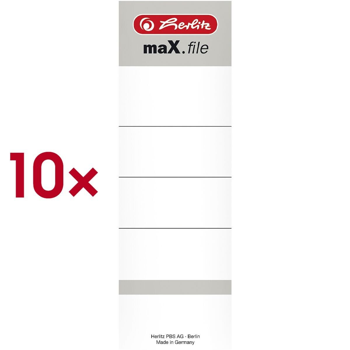 Herlitz Etiketten, 10 Ordner-Etiketten 60 x 190 mm, selbstklebend