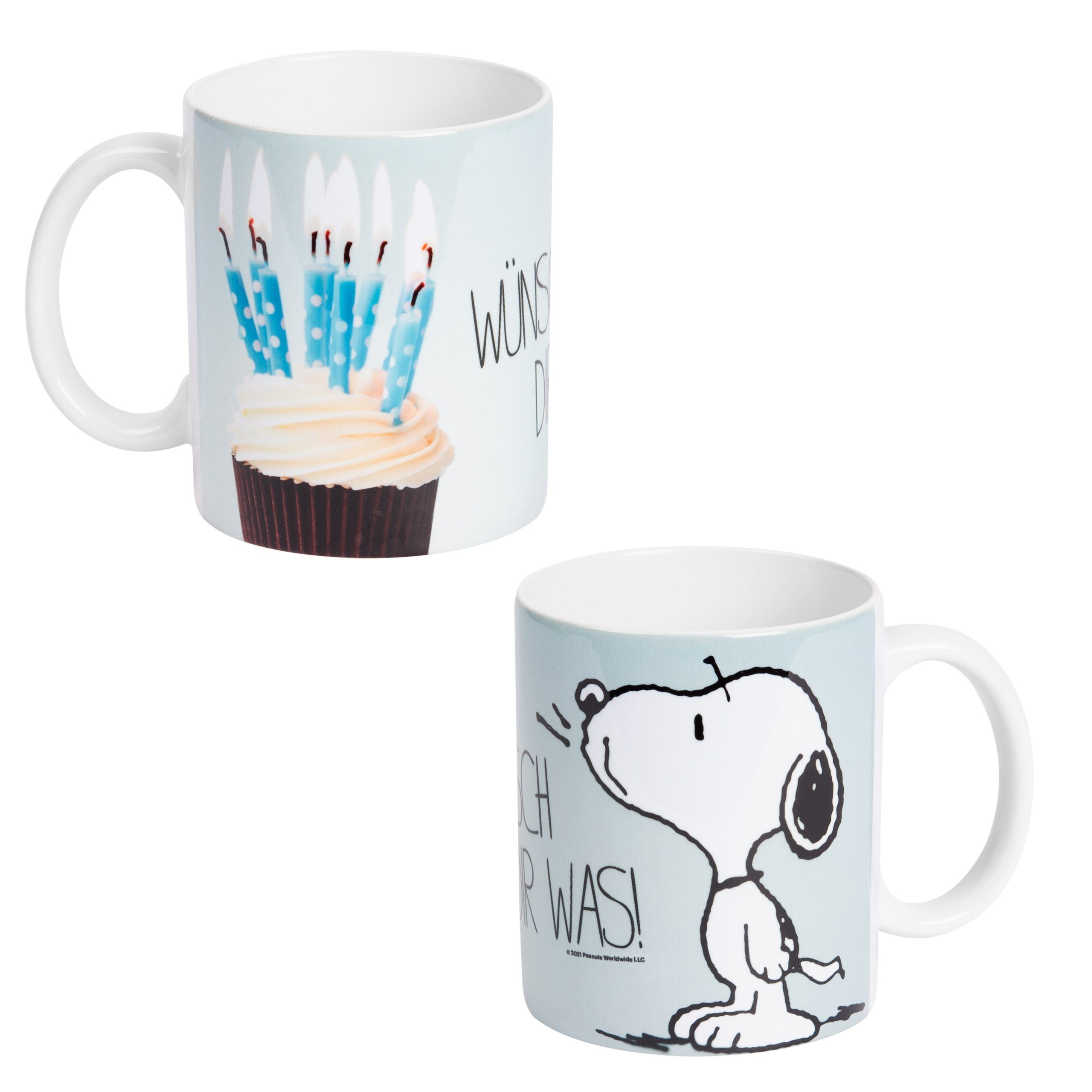 United Labels® Tasse The Peanuts Tasse Snoopy - Wünsch dir was! Blau 320 ml, Keramik