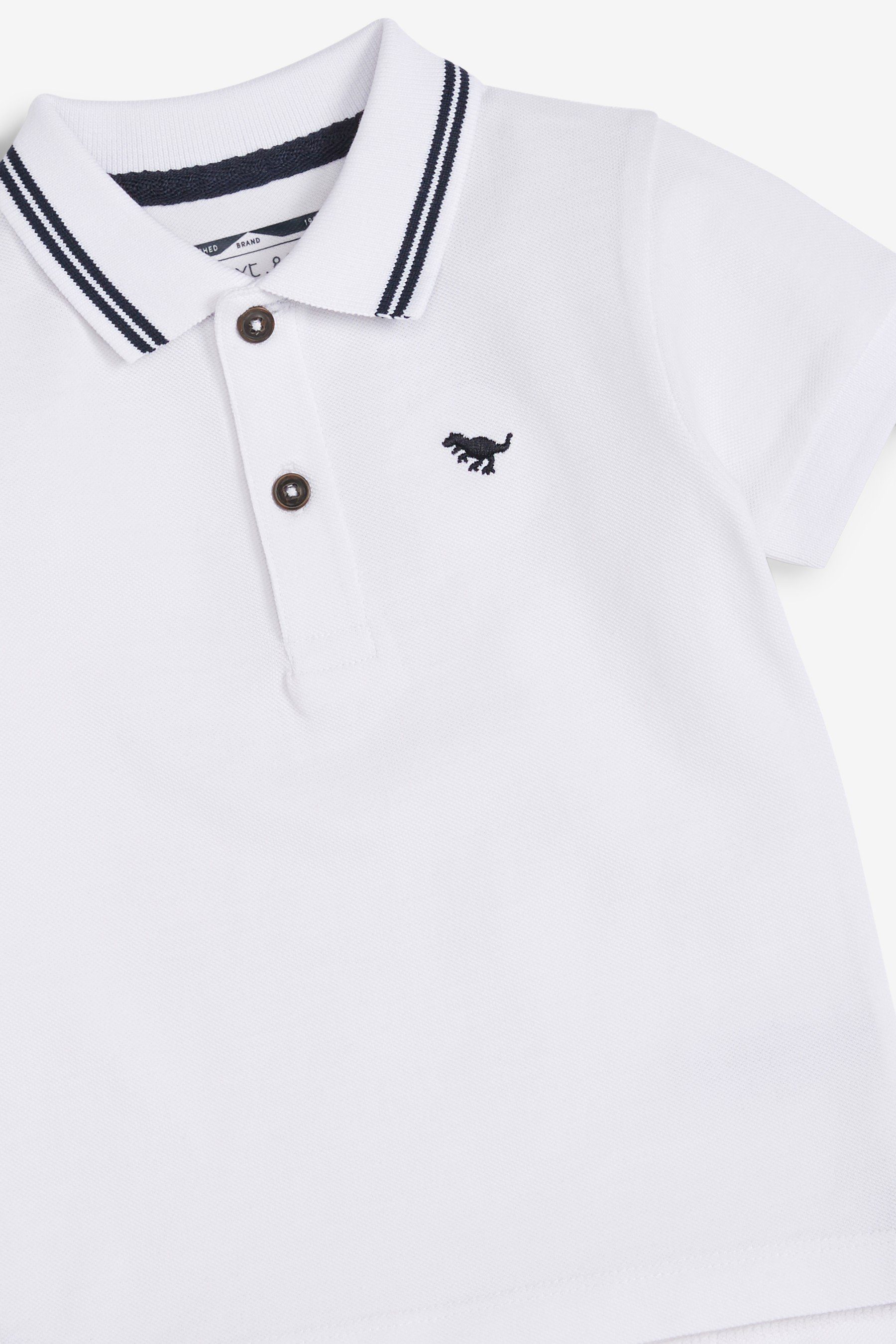 Next Poloshirt Kurzärmliges White (1-tlg) Poloshirt Tipped