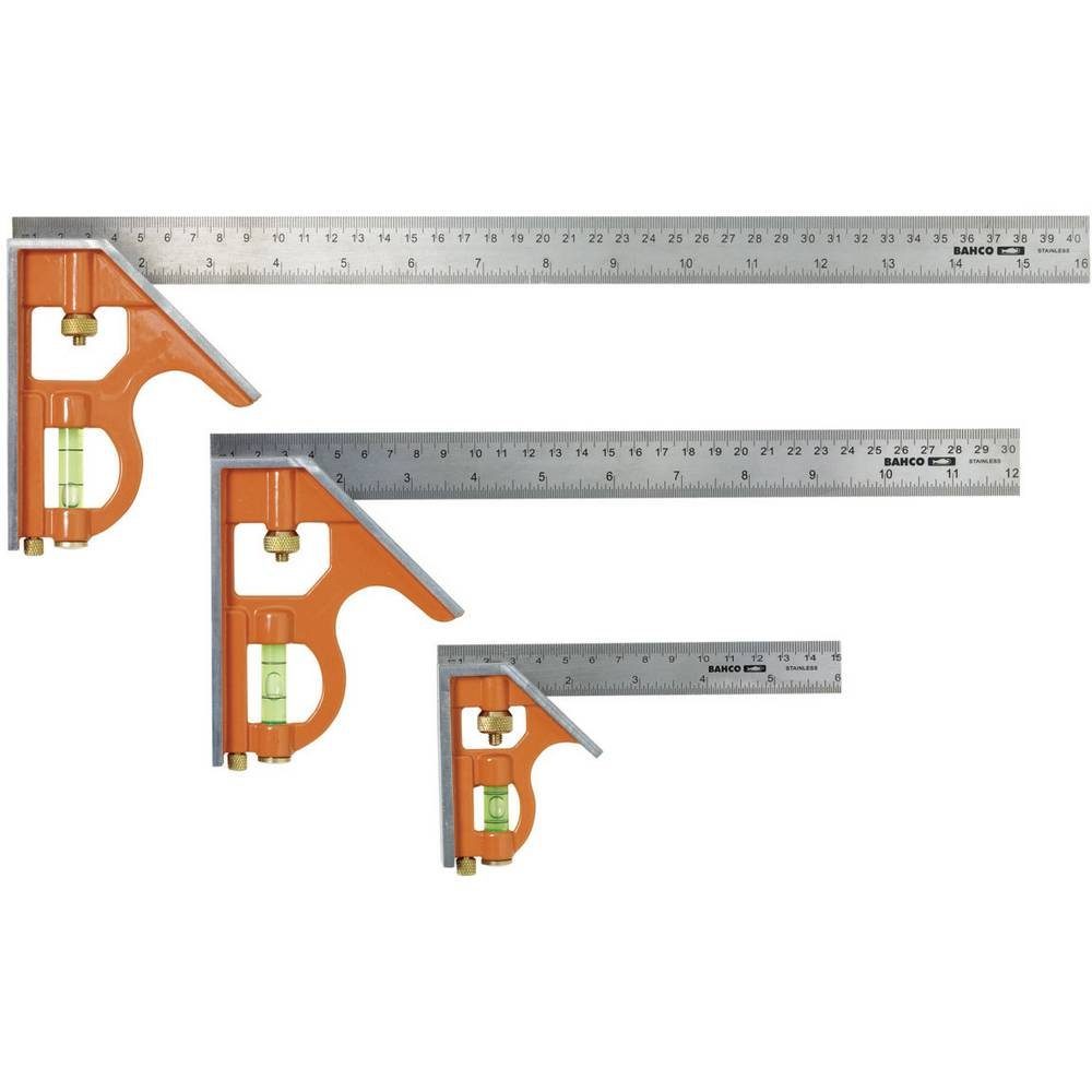KOMBINATIONSWINKEL METRISCH+ZOLL, BAHCO Winkelmesser 300MM MARKIERT